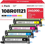 C400 C405 Drum Unit 108R01121 Imaging Drum (Black Cyan Magenta Yellow 4-Pack) Replacement for Xerox Versalink C400 C400D C400DN C405 C405N C405DN Phaser 6600 Workcenter 6605 6655 6655i Color Printer