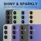 for Samsung Galaxy S25 Camera Lens Protector, Individual Metal Ring Tempered Glass Lens Cover, [Strong Adsorption] Scratch Resistant Ultra-Thin HD Clear Lens Cover, 1 Set-Colorful Ring