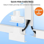 126in Cord Hider Kit, TV Wire Covers for Wall, Paintable Cable Management Kit, Cable Cover for Mounted TV, Hide Wires Along Wall, Brown Cord Cover, 8xL15.7in W0.95in H0.55in