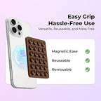 Sucky Upgraded Magnetic Suction Cell Phone Grip for MagSafe Case, Silicone Octo Cup Buddy Holder, Durable Magnet Phone Accessory for iPhone and Android (Hot Pink)