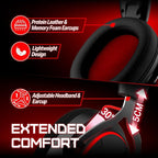OXS Storm G2 Wireless Gaming Headsets, 7.1 Virtual Surround Sound, 3 EQ Modes, 2.4G Low Latency, 50mm Driver, 40H Playtime, RGB Light, Bluetooth 5.3, Compatible with PC, Console, Mobile, Black
