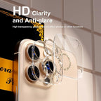 beuxece for 6 Pack iPhone 16 Pro/iPhone 16 Pro Max Camera Lens Protector [Drop Protection] [Case Friendly] [Easy Installation] 9H Tempered Glass Camera Screen Protector Cover, Glitter Gold