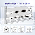 Rack Mount Kit for 17.3 Inch Juniper Switches Rack Ears for Juniper EX2200/EX2300