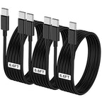 3-Pack Black 6.6FT 60W USB C to USB C Cable, Type C to Type C Cable,Fast Charging Cable for iPhone 16 15 Pro Plus Pro Max，for Galaxy S24 S23, for iPad Pro/Air, for MacBook Pro/Air and More