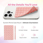 SUCKY Silicone Suction Phone Case Adhesive Mount - Anti-Slip Holder, Hands-Free Fidget Toy, Phone Accessory for iPhone and Android (Clear, Double V2)