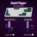 Keychron Q3 HE Wireless Custom Mechanical Keyboard, 2.4 GHz/Bluetooth/Wired QMK Rapid Trigger 80% TKL Hot-Swappable Programmable RGB Gateron Double-Rail Magnetic Switches for Mac Windows, Shell White