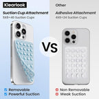 2PCS Silicone Suction Cup Phone Case Mount Double Sided, Hands-Free Phone Accessories Holder for Selfies and Videos, Silicon Sticky Phone Grip for iPhone and Android Light Pink&Light Blue