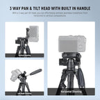 NEEWER Basic Mini Desk Tripod for Camera with 3 Way Pan Tilt Head & Handle, Small Portable Metal Tabletop Selfie Stick Stand with 1/4" Screw for DSLR Vlog Video Recording, Max Load 13.2lb, TP02