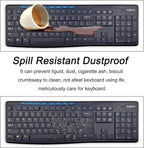 Silicone Keyboard Cover for Logitech K200 K260 K270,Ergonomic Wireless Keyboards, MK200 MK260 Keyboard Skin Waterproof Dustproof - Transparent