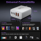 USB C Fast Wall Charger Block, 2Pack 60W USBC Phone Charging Cubes, 5-Port Type C Power Plug Adapter Multiport Brick Box for iPhone 17/16/15/14/13/12/11/Pro Max/Plus/Air, iPad mini/Pro,Galaxy S25/S24