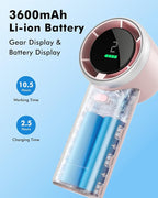 WHATOOK Portable Mini Fan: High Speed Cooling Fan, 10 Hours Battery Life, USB Rechargeable, Small Essentials for Women, Beach Travel, Vacation (Pink)
