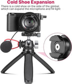 ULANZI MT-47 Camera Tripod Aluminum Alloy Mini Travel Phone Tripod Stand Compact Desktop Tripod for DSLR, 360° Ball Head with 1/4 inch Arca Quick Release Plate Cold Shoe Portable Vlog Selfie Stick