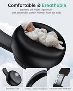 Wireless Headset with Mic for Work with AI Noise Cancelling Mic for Clear Calls, Bluetooth V5.3 Headphones with Microphone to USB A/C Dongle & Mic Mute for Computer Laptop PC iPhone (Black)