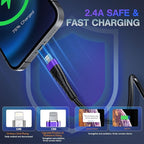 OIITH MFi Certified Short for iPhone Charger Cable 3 Pack 1 Ft, 12 inch for Lightning Charging Cord, Fast 2.4A for iPhone Data Cord Compatible with iPhone12/11/XS/Max/XR/X/8/8P/7P/6/iPad - Purple