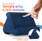 Flippy Tablet Pillow Stand - Cushion Tablet Stand & Holder, Bed Support for Lap and Desk, Compatible with Phone & Book Reading: Kindle, iPad Pro, iPhone & Samsung - True Blue