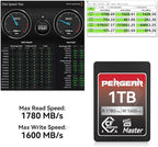 Pergear 1TB CFexpress 4.0 Type A Memory Card,up to 1780MB/S Read Speeds,USB4.0(PCIe 4.0),for Raw,8K 30P Recording,Compatible for Sony Camera,ILME-FX3,ILME-FX6,ILME-FX30 (Black Silver Master Series)