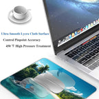 Aesthetic Beach Landscape Mouse Pads for Desk, Portable Wireless Computer Mouse pad Small Design with Women, Non-Slip Rubber Base Laptop Mousepad 9.5" x 7.9" Smooth Surface for Office & Travel