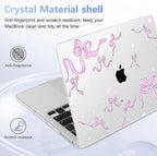 May Chen for MacBook Pro 13 inch Case 2022 2021 2020 Release A2338 M2 M1 A2289 A2251, Plastic Crystal Hard Shell Case Cover for MacBook Pro 13 inch Touch Bar Fits Touch ID, Pearl Bow