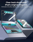 SIBEITU Keyboard Case for iPad A16 11th Gen 11" 2025 & 10th Gen 10.9" 2022, Clear Wireless Keyboard Protective Cover with Multi-Touch Trackpad, 7-Color Backlight & 3-Brightness, 360 Rotatable, Blue