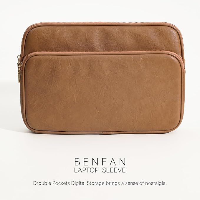 Laptop Sleeve Bag 13 Inch Compatible with 2024 MacBook Air 13 M3 M2 M1, New MacBook Pro 13 M2 M1, Dell XPS 13 Color Brown