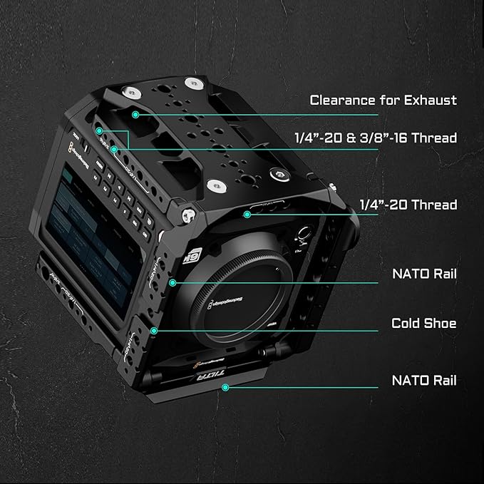 Tilta Camera Cage Pro Kit Gold Mount Compatible with Blackmagic Pyxis 6K/12K | Includes Full Cage, Top Handle, Gold Mount Battery Plate, Side Plate, Bottom Plate, 15mm Baseplate w/Rods, and Mini Tool