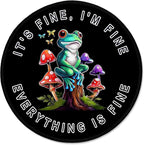 ITNRSIIET Round Mouse Pad with Stitched Edge Premium-Textured Waterproof Non-Slip Rubber Base Desktop Protection Mat Diameter 8.7 inches, Cute Frog