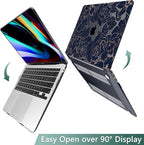 TWOLSKOO Compatible with MacBook Pro 13 inch Case 2023-2016 A2338 M2/M1 A2251 A2289 A2159 A1989 A1706, Plastic Hard Shell Cover & Keyboard Skin & Screen Protector, Elegant Roses