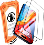 UniqueMe for iPhone 15 Pro Max Screen Protector, [Military Grade Shatterproof & 9H+ Hardness] Screen Protector 15 Pro Max Tempered Glass Full Coverage Protection, Easy Installation, 2 Packs