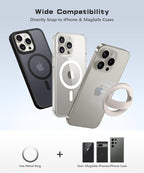 GONEZ Magnetic Phone Grip Compatible with MagSafe, Removable Silicone Loop Grip, Phone Ring Holder for Back of Phone for iPhone 16/15/14/13/12 Series, Black