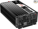 Xijia 1500W (Peak Power 3000W) Pure Sine Wave Inverter DC 72V to AC 120V 60HZ Solar Converter for Home Use car (DC72V (Range 60V-90V) 1500W)