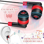 Kanayu 100 Pack Wired Earbuds Bulk for Classroom Ear Headphones Wired Basic Student Earbuds No Microphone with 3.5mm Jack for Kids Class Laptop School Library, Individually Bagged(Red)