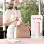 Inkless Portable Printer for Travel, Wireless Thermal Printer Supports 8.5 x 11 Inch US Letter Size, Bluetooth Machine Includes Carry Case and 3 Rolls of Thermal Paper Kit, Pink