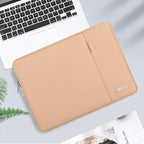 MOSISO Laptop Case 13.3 inch, 13-13.3 inch Laptop Sleeve Compatible with MacBook Air/Pro 13 / Pro 14, HP Dell ASUS Lenovo Notebook, Polyester Vertical Computer Sleeve Bag with Pocket, Peach Fuzz