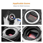 K&F Concept 20 Pack APS-C Frame Sensors Cleaning Swabs, DSLR SLR Digital Camera Dry CCD CMOS Clean Swabs Compatible with Nikon Sony Canon DSLR Camera Sensor, 16mm x 20mm