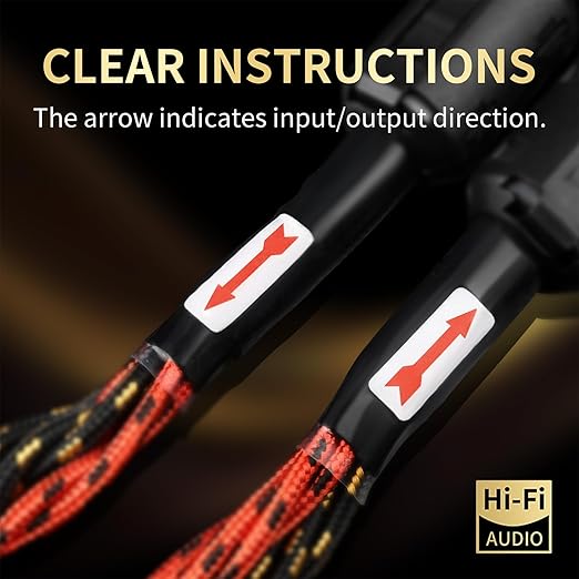 10 AWG Audiophile HiFi Speaker Audio Cable–4N OFC Core,24K Gold-Plated Banana Plugs with Nylon Braid,Compatible with Amplifier,Speakers,AV Receiver & Home Theater(9.84ft/3m) 2-Pack