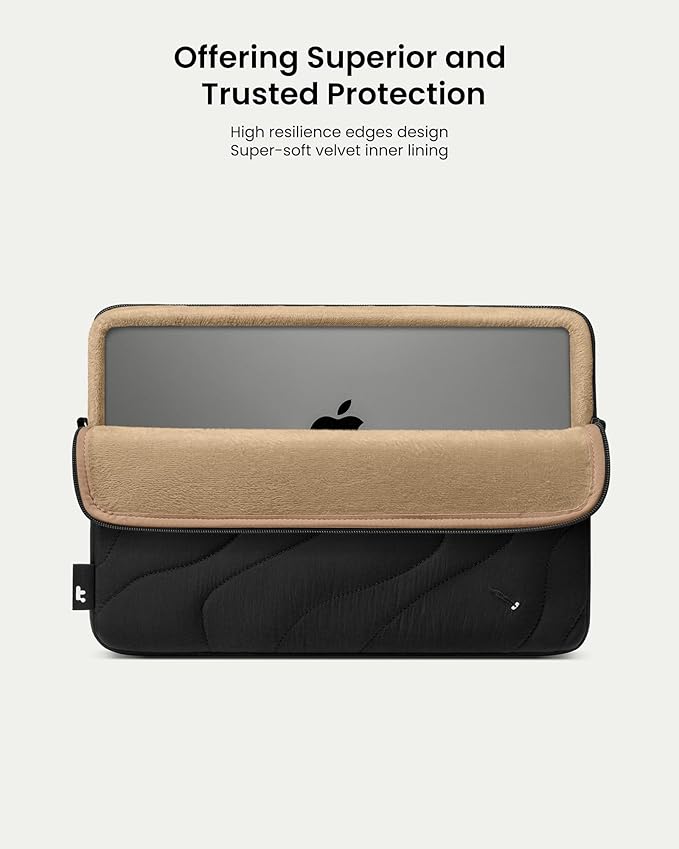 tomtoc 360 Protective Puffy Laptop Sleeve for 13-inch MacBook Air M4(2025)/M3/M2/M1 A3240 A3113, MacBook Pro M2/M1, iPad Air (M3/M2)/Pro M4, Quilted Soft Puffer Bag for 13-inch Surface Pro Copilot+PC