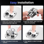 Tensea for iPhone 16 Pro/iPhone 16 Pro Max/iPhone 15 Pro/iPhone 15 Pro Max Camera Lens Protector, Metal Aluminum Alloy Tempered Glass Cover Camera Screen Protector Accessories, Case Friendly