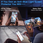 Uyiton Anti-Blue Light for iPhone 14 Pro Screen Protector - Unbreak-Glass Easy to Install Full Coverage Case Friendly Scratch Resistance 9H Tempered Glass Screen Protector for iPhone 14 Pro, 2 Pack
