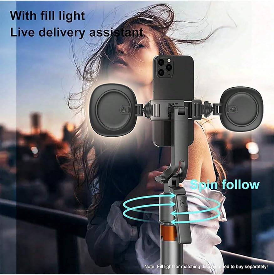 Auto Face Tracking Phone Holder, 360° Rotation Phone Tripod with Wireless Remote and Phone Holder, Selfie Stick Tripod for iPhone、Android Phone, Applied to YouTube, Vlog/TIK Tok