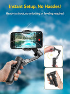 Gimbal Stabilizer for Smartphone with Wireless Charging iPhone Gimbal for iPhone 15 Pro Max/Android Foldable 3-Axis Handheld Phone Stabilizer for Video Recording Face Tracking-Smart X Pro