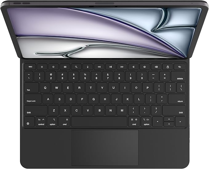 nimin Keyboard Case for 2024 iPad Air 13 and iPad Pro 12.9 6th, 5th, 4th, 3rd Gen,Magic Keyboard for iPad Pro 12.9, Trackpad,Magnetic Attach,7-Color Backlight, Auto Sleep/Wake,Obsidian Black