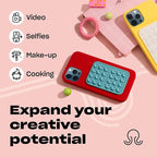 Classic - Silicone Suction Phone Case Adhesive Mount - Hands-Free, Strong Grip Holder for Selfies & Videos - iPhone & Android Compatible - 2.25″ x 3.25″, Pastel Turquoise