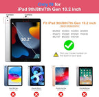 DTTO for iPad 9th/8th/7th Generation 10.2" Case 2021/2020/2019 with Keyboard, 7 Colors Backlit Wireless Detachable Keyboard Premium Leather Folio Cover with Pencil Holder & Pocket, Watermelon Marble