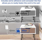 6FT Ultra-Thin Flat Plug Power Strip with 5 Outlets & 3 USB Ports | Child & Pet-Safe, 1625W, Wall-Mounted Cord Organizer, Universal Size Outlet & Plug Concealer with Cord Clips(UL Listed)