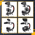 Zeadio Handheld Stabilizer, Versatile Grip Rig with Carrying Case, Compatible with All Smartphones and Action Cameras