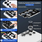 for Samsung Galaxy S25 Ultra Camera Lens Protector, Individual Metal Ring Tempered Glass Lens Cover, [Strong Adsorption] Scratch Resistant Ultra-Thin HD Clear Lens Cover, 1 Set-Slivery Ring