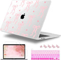 Case for MacBook Pro 13 inch with/Without Touch Bar (2016-2022, M2 A2338 M1 A2289 A2251 A2159 A1989 A1706 A1708), Hard Shell + Keyboard Cover + Dust Plug, Bow