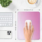 ITNRSIIET Mouse Pad Non-Slip Rubber Base Smooth Surface Stitched Edges Waterproof Durable Compatible with All Mice for Office & Gaming, Desk Accessory, 10.2x8.3x0.12 inch, Blush Gradient