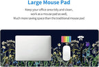 Weeds Flowers Large Mouse Pad,Gaming Keyboard Desk Pad,Extended Mouse Mat Non-Slip Rubber Base with Stitched Edges for Office Game Home XL 31.5"x11.8"