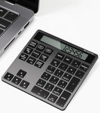 Bluetooth Number Pad, Wireless Numeric Keypad Calculator with Display, USB-C Rechargeable External 34-Keys Numpad, Financial Data Entry Keyboard for iMac, MacBook Air/Pro, PC Desktop, Laptop Notebook